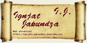 Ignjat Japundža vizit kartica